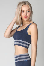 Navy Vintage Striped Crop Top