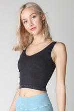 Black Vintage V Neck Crop Top