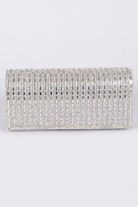 Straight Rectangle Silver Clutch Bag