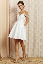 Shimmering Drop Shoulder Fit And Flare Short Dress