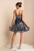 Navy Mini Sequin Cocktail Dress