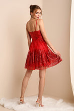 Red Mini Sequin Cocktail Dress