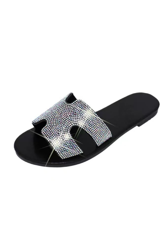 Silver Glitter Slippers Aquarius Brand