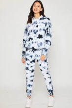 White/Black Fleece Tie Dye Relax Fit Jogger