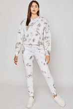 White/Beige Fleece Tie Dye Relax Fit Jogger