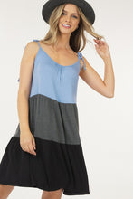 Charcoal Sleeveless Color Block Dress