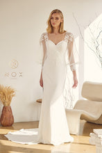 White Long Wedding Dress with Tulle Sleeves