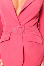 Cinnamon Belted Blazer & Pants Suit Set