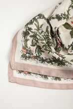 Cream Floral Printed Silky Bandana Scarf