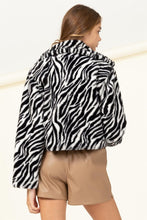 White Zebra Relaxing Made Patterned Fur Jacket