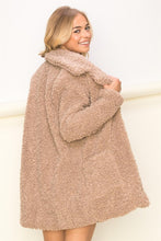 Mocha Teddy Fur Blazer Coat