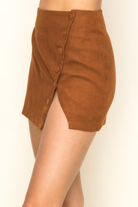Brown Secret Touch High-waist Mini Skirt