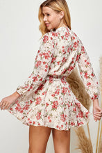Ivory Floral Floral Print Ruffled Mini Skirt