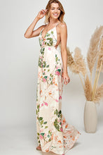 Light Pink Floral Print Halter Cami Maxi Dress