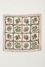 Cream Floral Printed Silky Bandana Scarf
