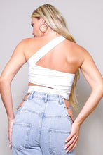 Ivory Jewel Rhonestone Strap Pleated Bust Corset Top