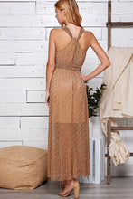Multi Brown Multi Color Halter Neck Maxi Dress