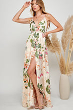 Light Pink Floral Print Halter Cami Maxi Dress