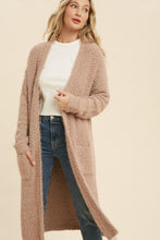 Brown Soft Fuzzy Longline Cardigan