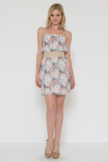 Flower Printed Mini Dress