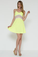 Mid See-Thru Lace Trim Dress