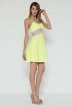 Mid See-Thru Lace Trim Dress