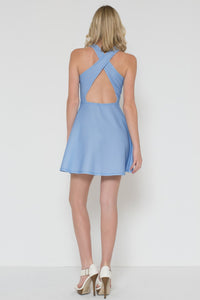 Cross Back Solid Color Dress