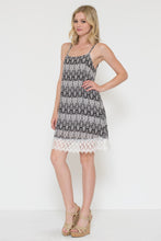 Lace Bottom Lining Pattern Printed Dress