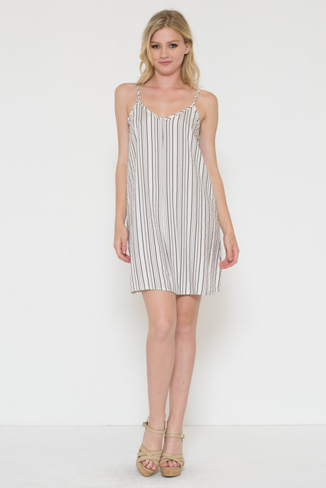 Vertical Stripe Mini Dress