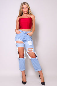 Red Pure Bliss Rhinestone Ice Top