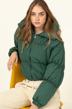 Hunter Green Chill With Me Long-sleeve Puffer Jacket