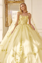 Yellow Long Tulle Cape With 3d Flowers Applique Quinceane