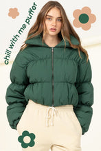 Hunter Green Chill With Me Long-sleeve Puffer Jacket