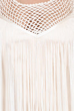 Ombre Fringe Crochet Yoke Dress
