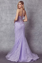 Light Purple Embellished Lace Mermaid Dress