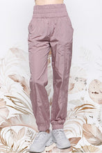 Mauve Wide Smocking Waist Band Active Parachute Jogger