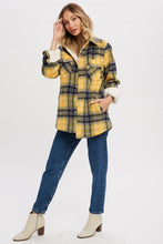 Yellow/Navy Brushed Flannel Sherpa-lined Jacket