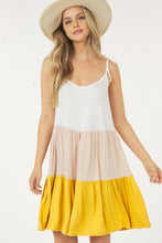 Taupe Sleeveless Color Block Dress
