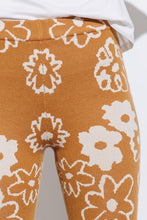Mustard Daisy Print Sweater Knit Pants
