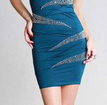 Glitter Accents Tube Fitting Jersey Dress