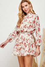 Ivory Floral Floral Print Ruffled Mini Skirt
