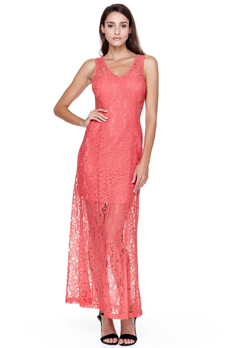 Full Legnth Lace Layer Long Dress