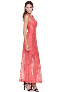 Full Legnth Lace Layer Long Dress