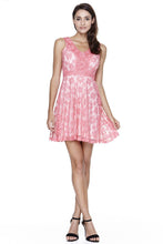 Pink Flower on White Lace Dress