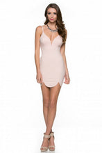 Dusty Rose Scallop Hem Ponti Dress