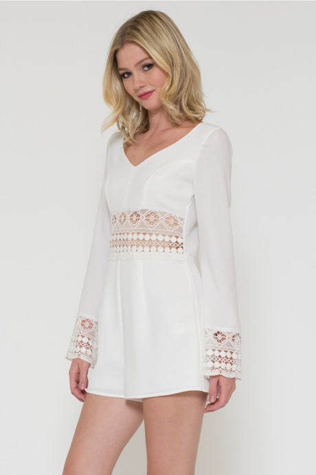 Long Sleeve Double Crepe Romper