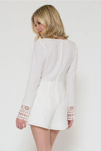 Long Sleeve Double Crepe Romper