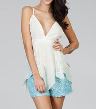 Lace Mix Open Back Top