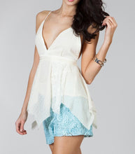Lace Mix Open Back Top