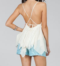 Lace Mix Open Back Top